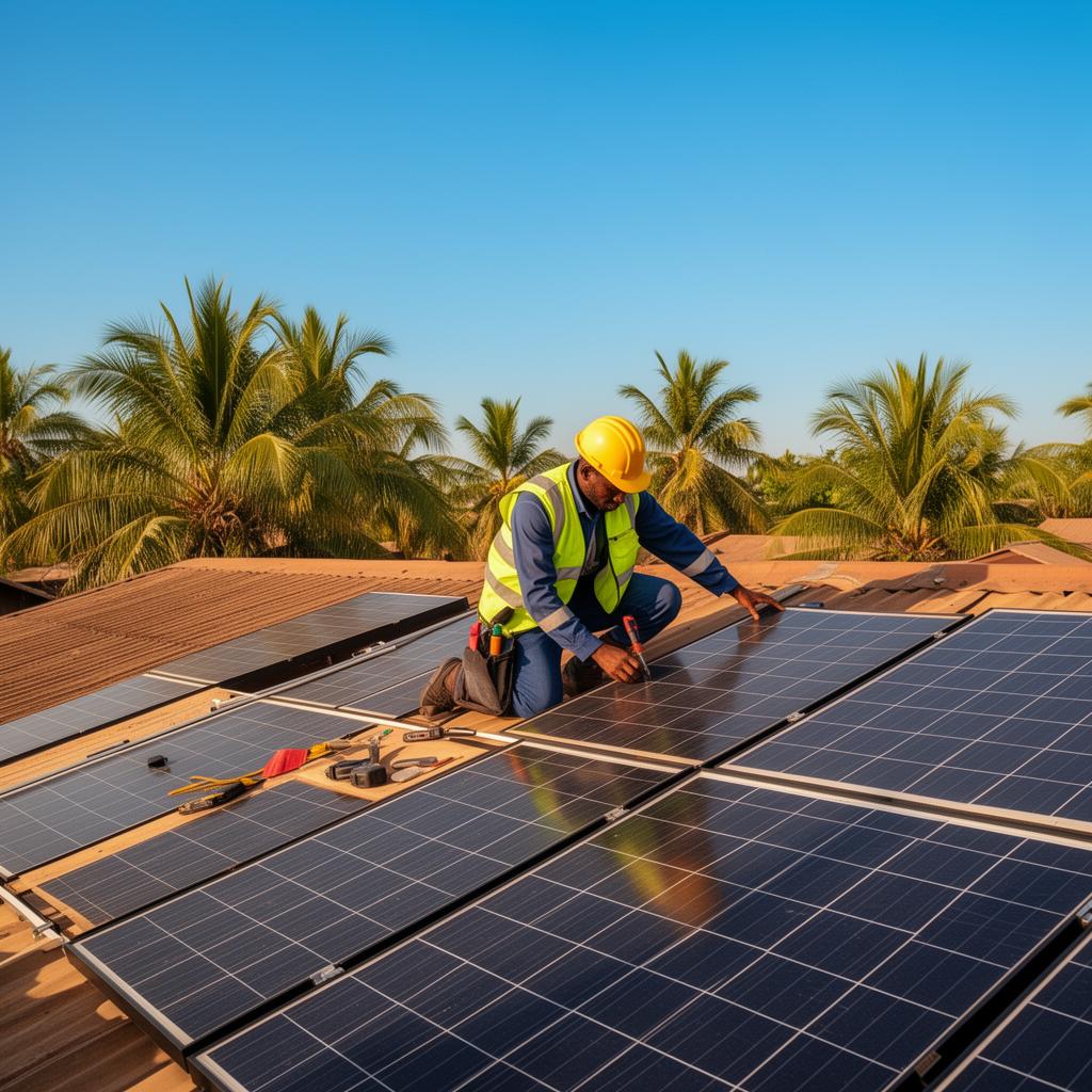 Solar panels on rooftop